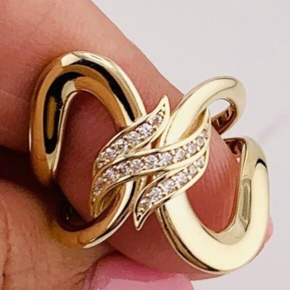 10k gold ring abstract chunky polished design size - Picture 3 of 8